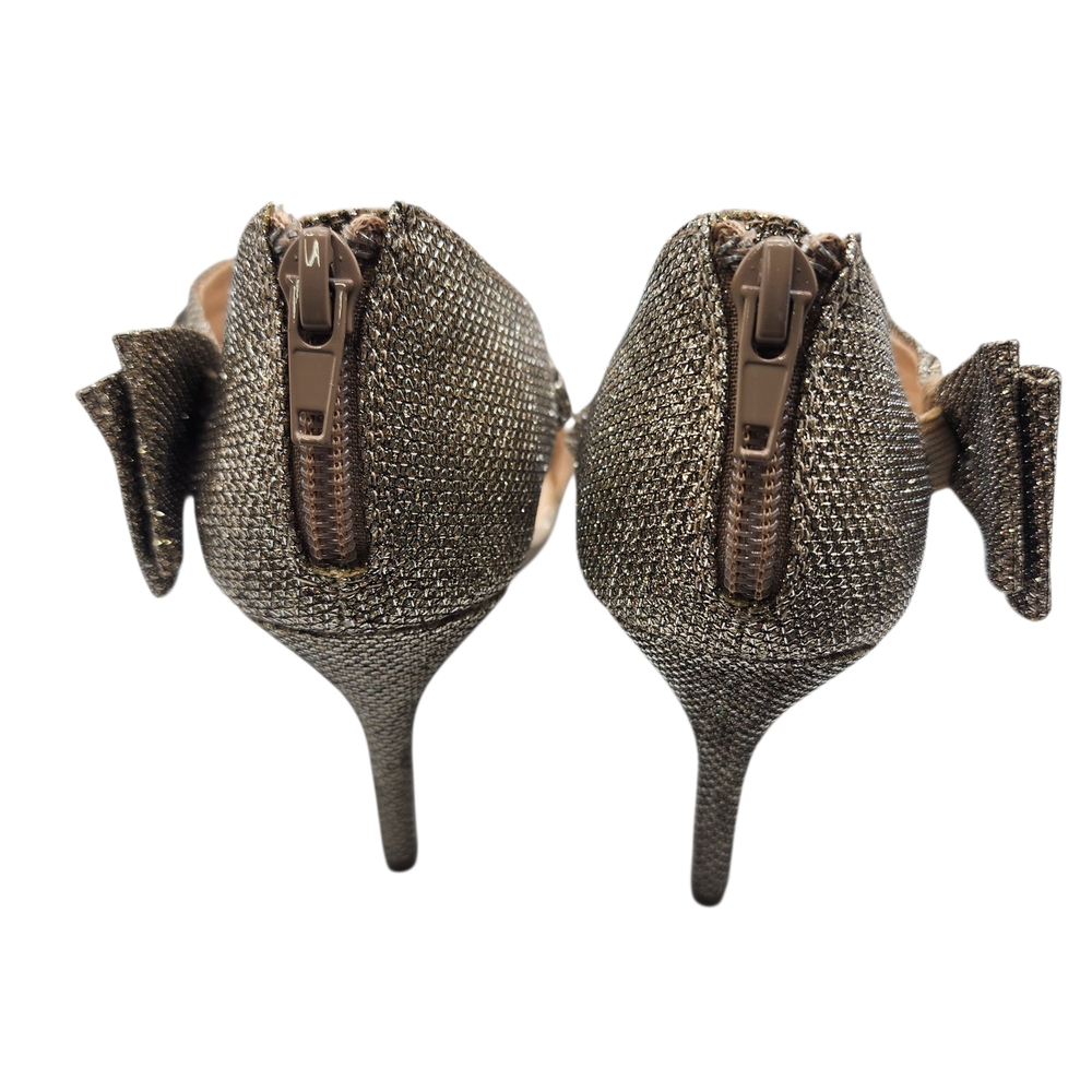 Nina Sparkling Gold Heels with Bow‎ Size 6.5 - Picture 6 of 12